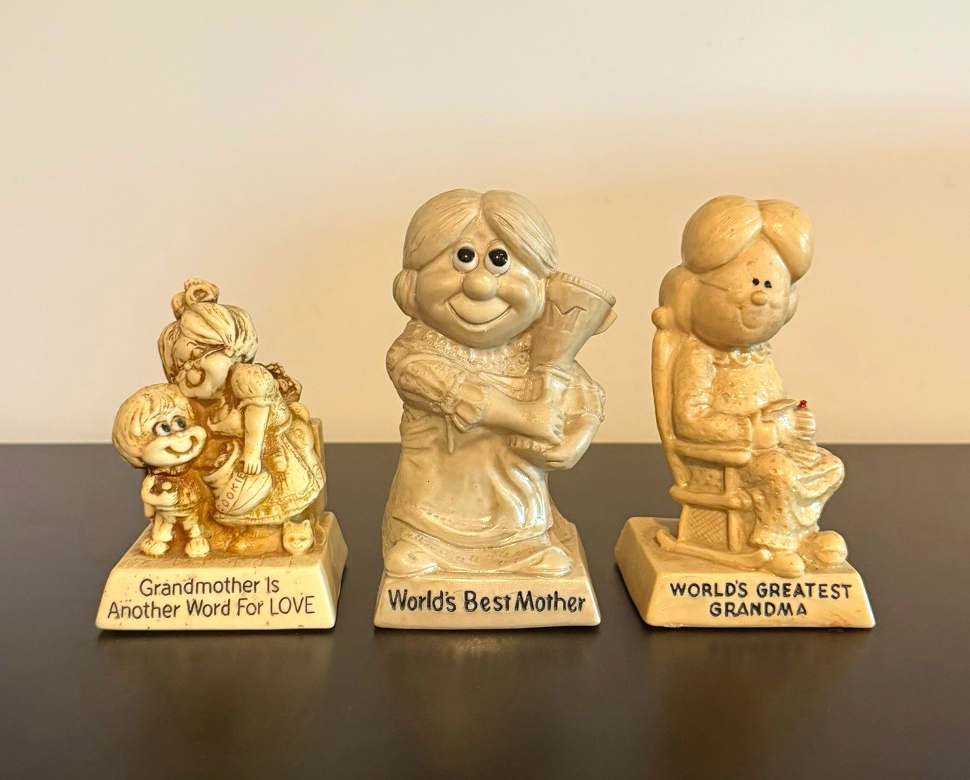 Russ Berries Vintage Figurines Lot of 3 1970s Mother Grandma
