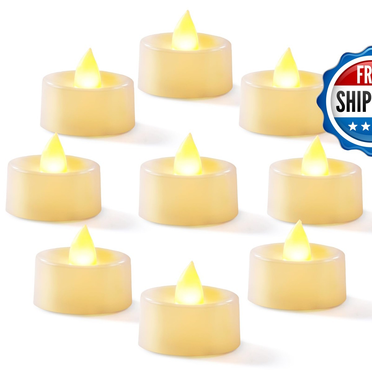 Homemory 12-Pack Flameless Tea Lights Candles Battery Operated