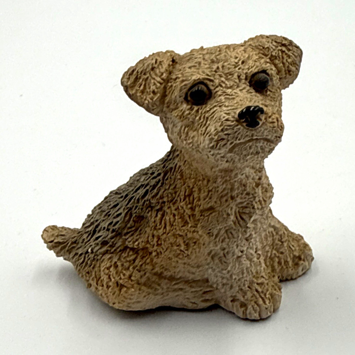 Vintage Realistic Cast Resin Wire Haired Terrier Scruffy Puppy Dog Figurine Vintage Realistic Cast Resin Wire Haired Terrier Scruffy Puppy Dog Figurine