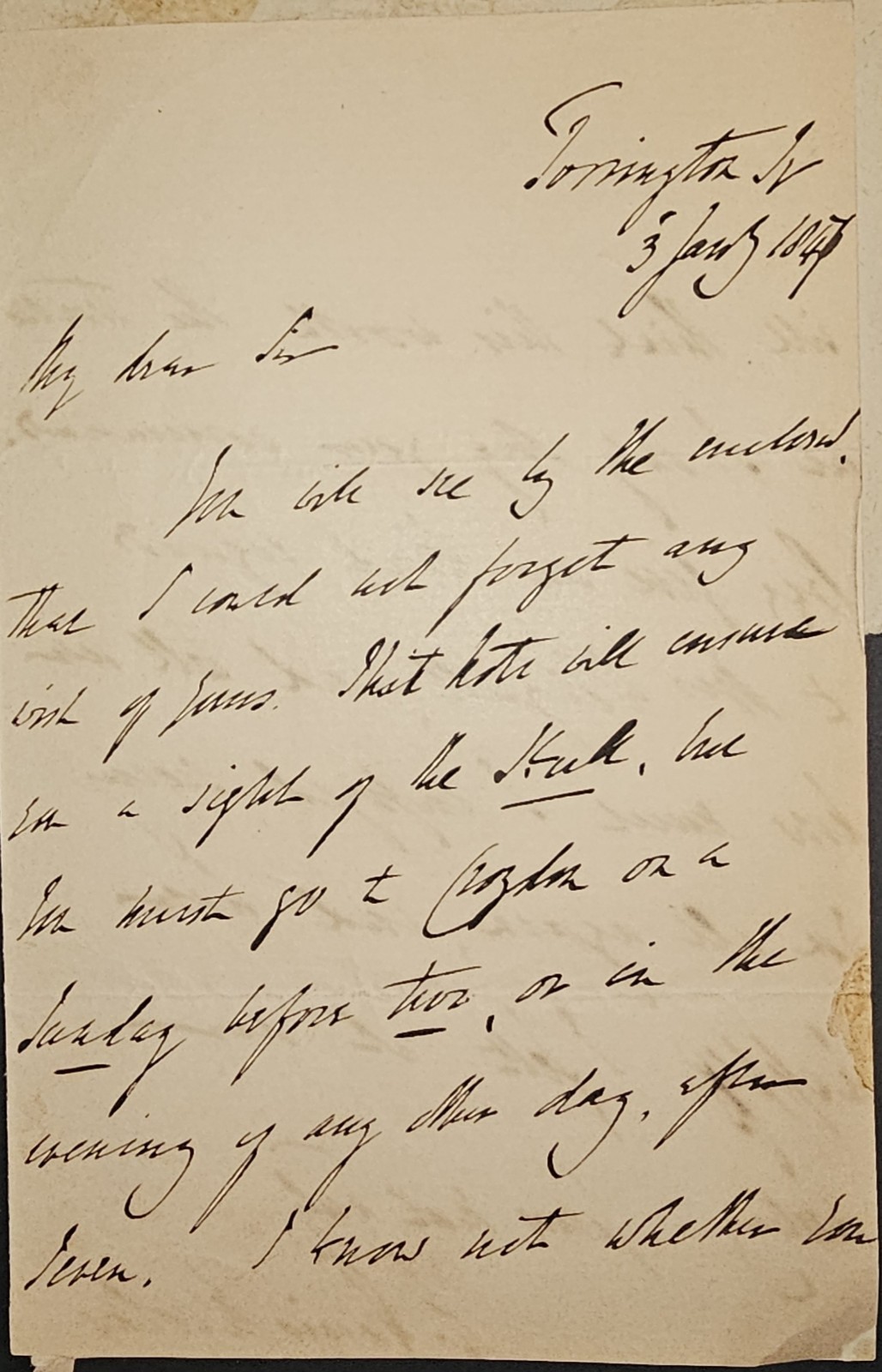 1847 Autograph Letter Signed by Historian Sir Harris Nicolas to Mr. Weigall