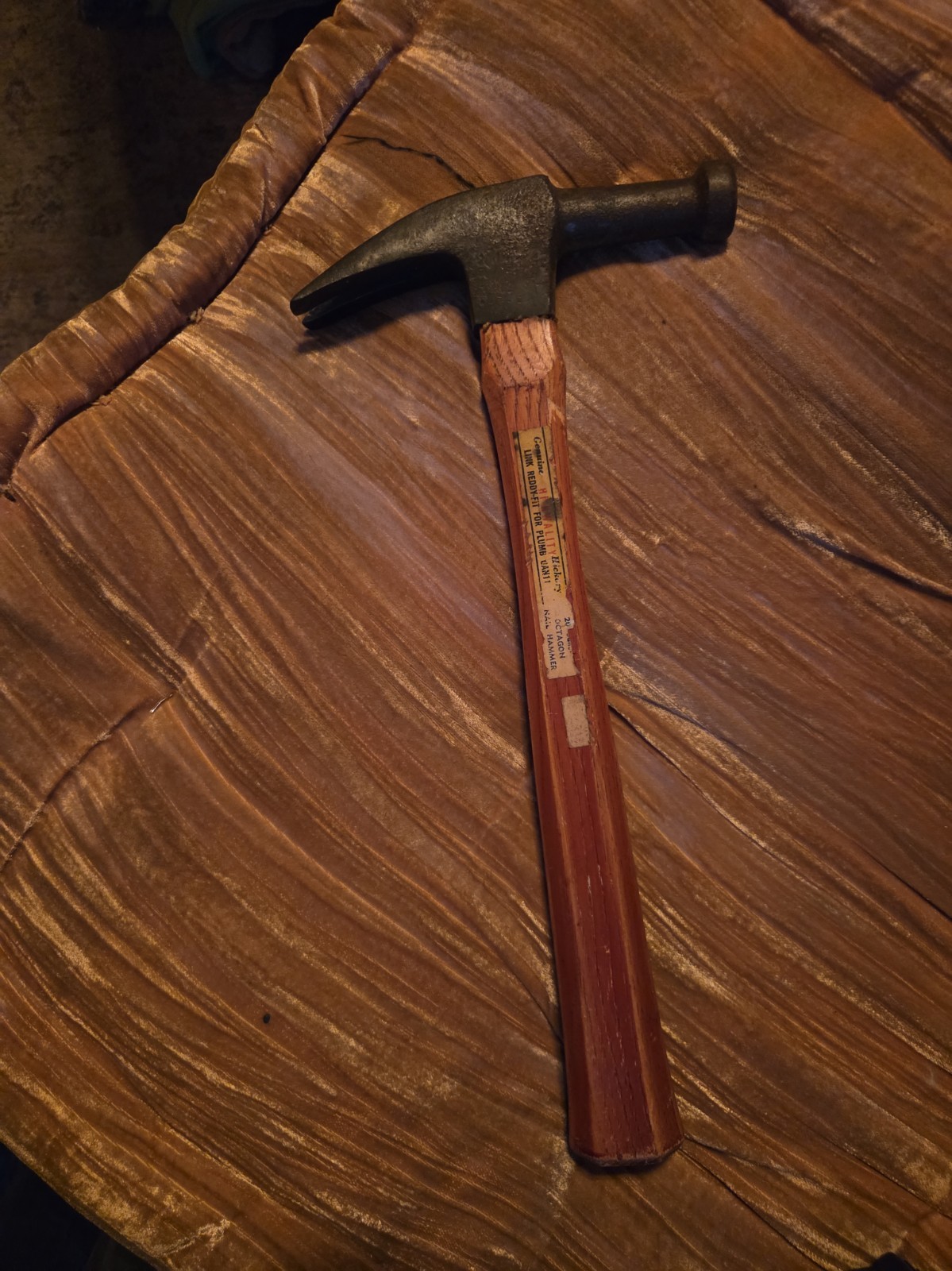 RARE TOOL PLUMB OCTAGON NAIL HAMMER WITH ORIGINAL LABEL GREAT SHAPE FOR AGE 