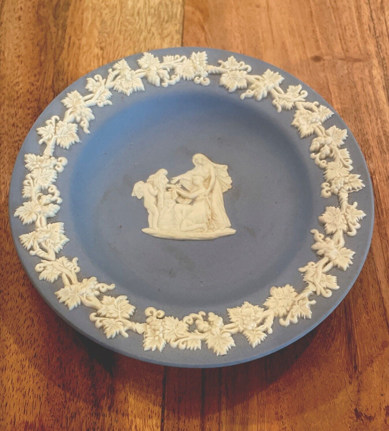 Vintage Wedgwood Blue Jasperware Trinket Dish