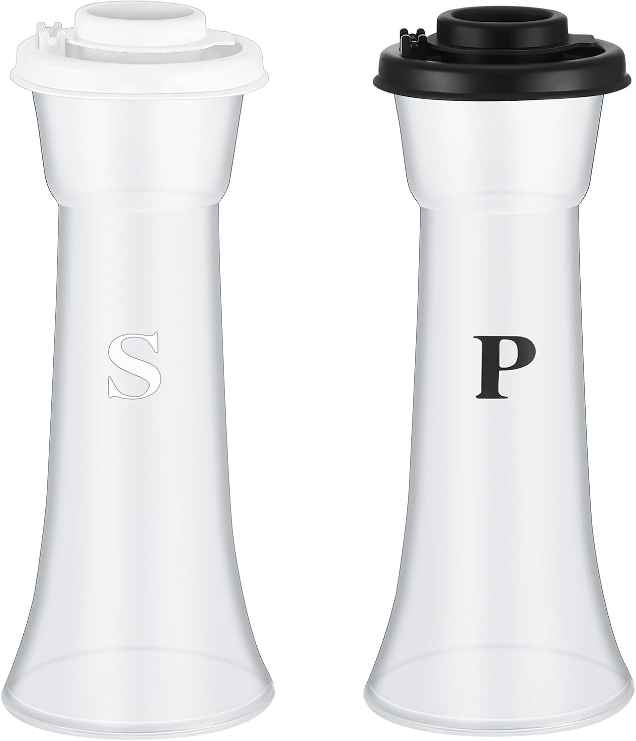 Set of 2 Plastic Salt and Pepper Shakers with Lids Large Salt Shaker Pepper C... Set of 2 Plastic Salt and Pepper Shakers with Lids Large Salt Shaker Pepper C...