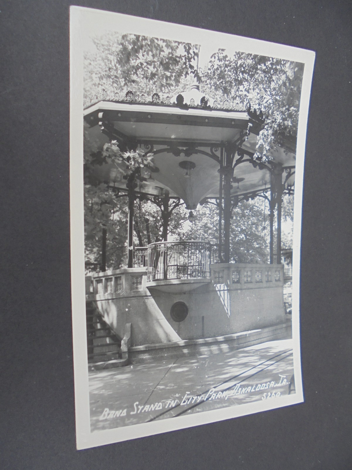 RPPC REAL PHOTO POSTCARD BAND STAND IN CITY PARK OSKALOOSA IOWA RPPC REAL PHOTO POSTCARD BAND STAND IN CITY PARK OSKALOOSA IOWA
