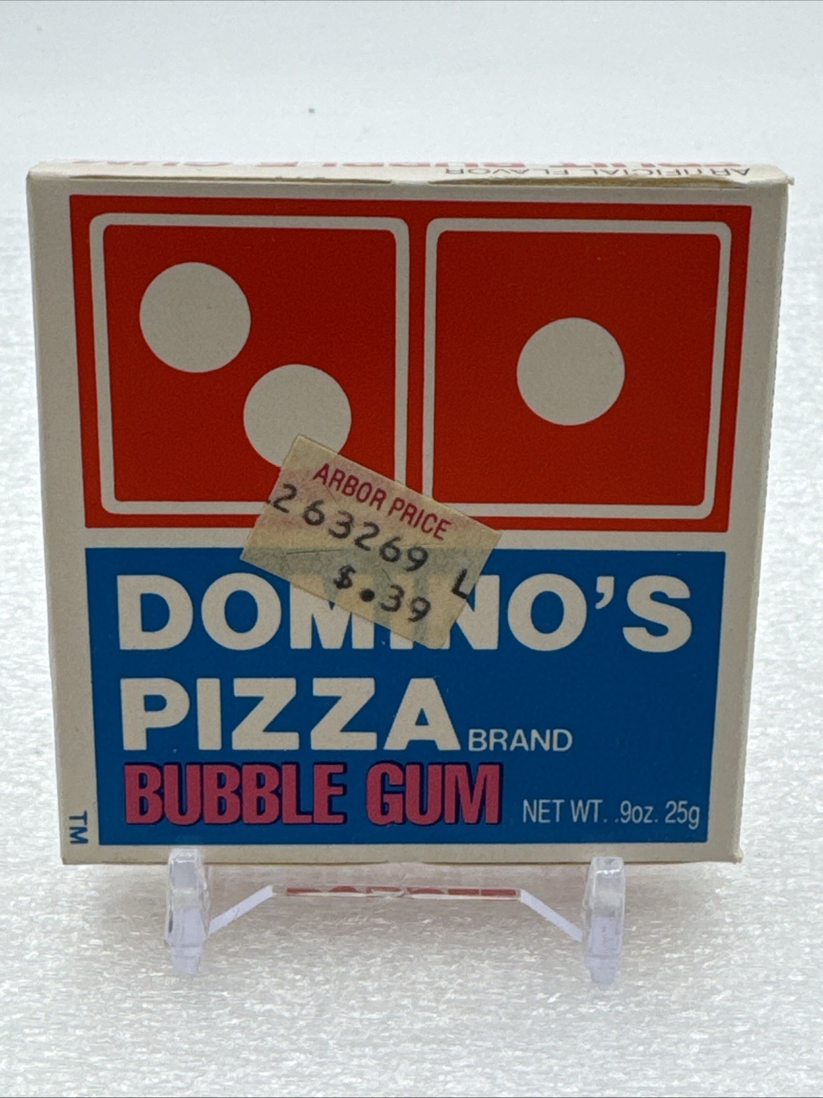 Vintage 1989 NOS Domino\'s Pizza Brand Bubble Gum Unopened Candy Novelty Box 9oz