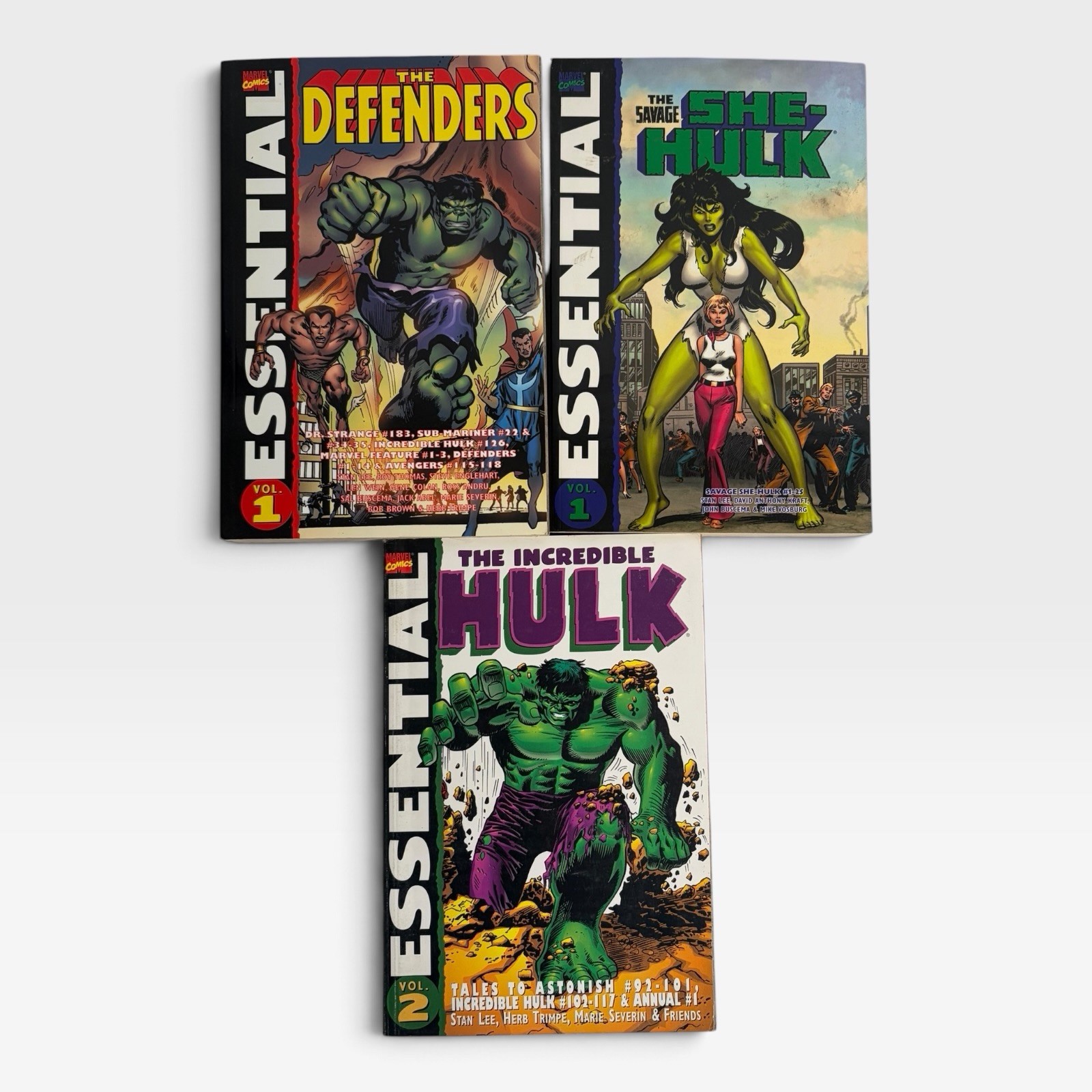 Marvel Essential Defenders Vol 1 She-Hulk Vol 1 Hulk Vol 2 1st Print TPB Lot