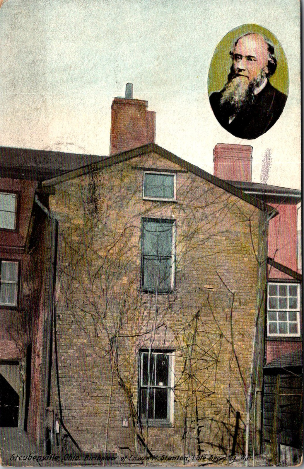 The Birthplace of Edwin M. Stanton Steubenville OH 1909 Vintage Postcard TP12-6 The Birthplace of Edwin M. Stanton Steubenville OH 1909 Vintage Postcard TP12-6
