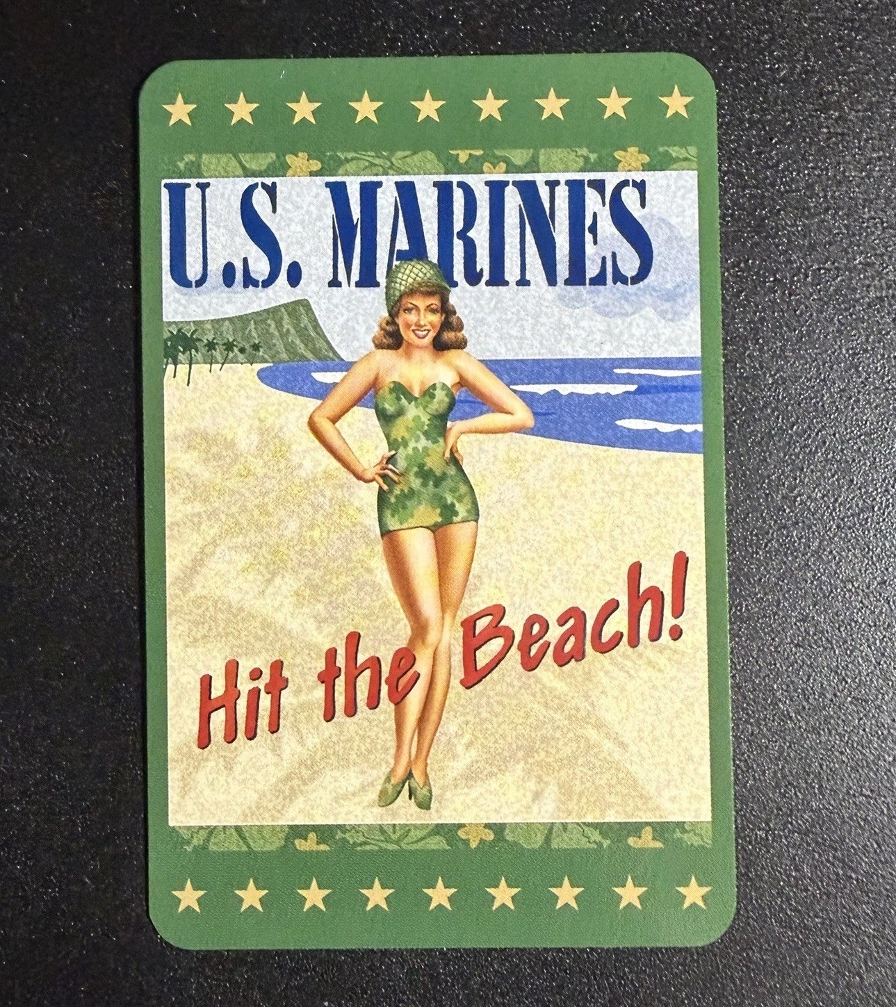 VTG U.S. Marines Pinup Single Swap Playing Card