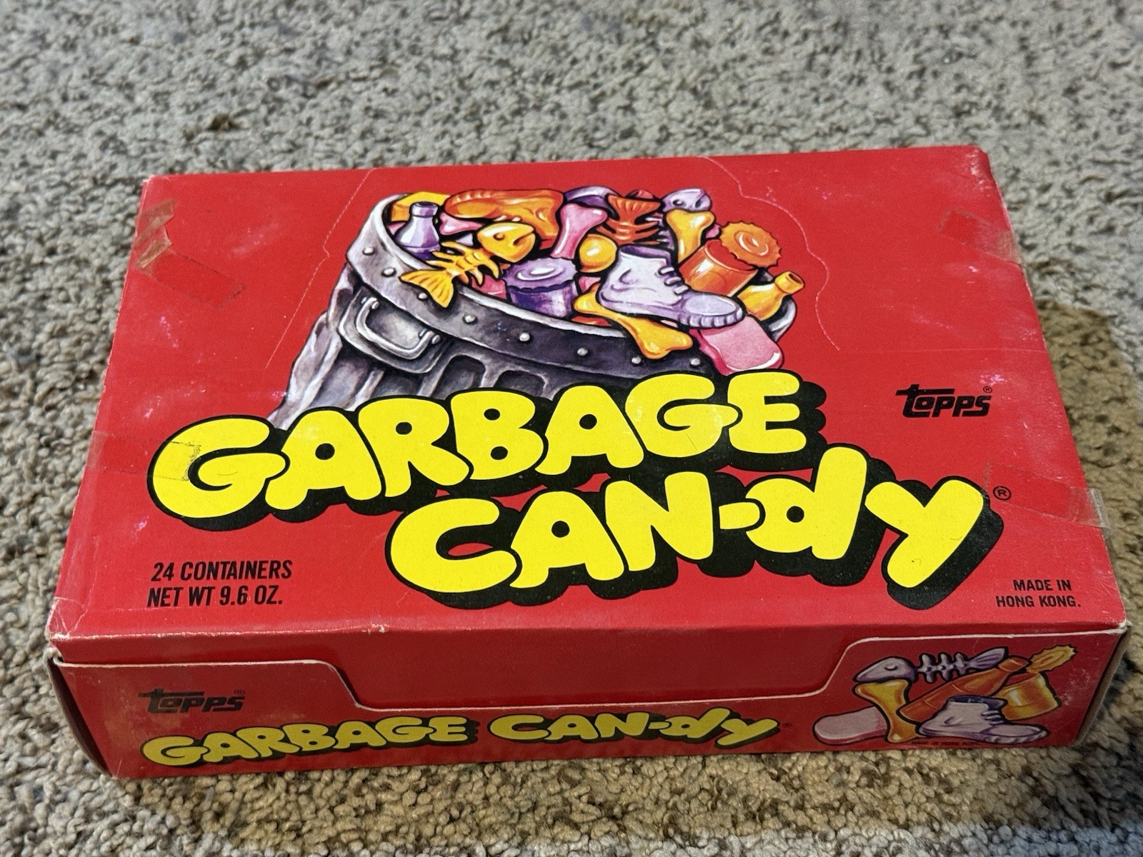 VINTAGE 1988 Topps Garbage Can-dy Box Candy Can Pail 24 CT Display Unopened L50