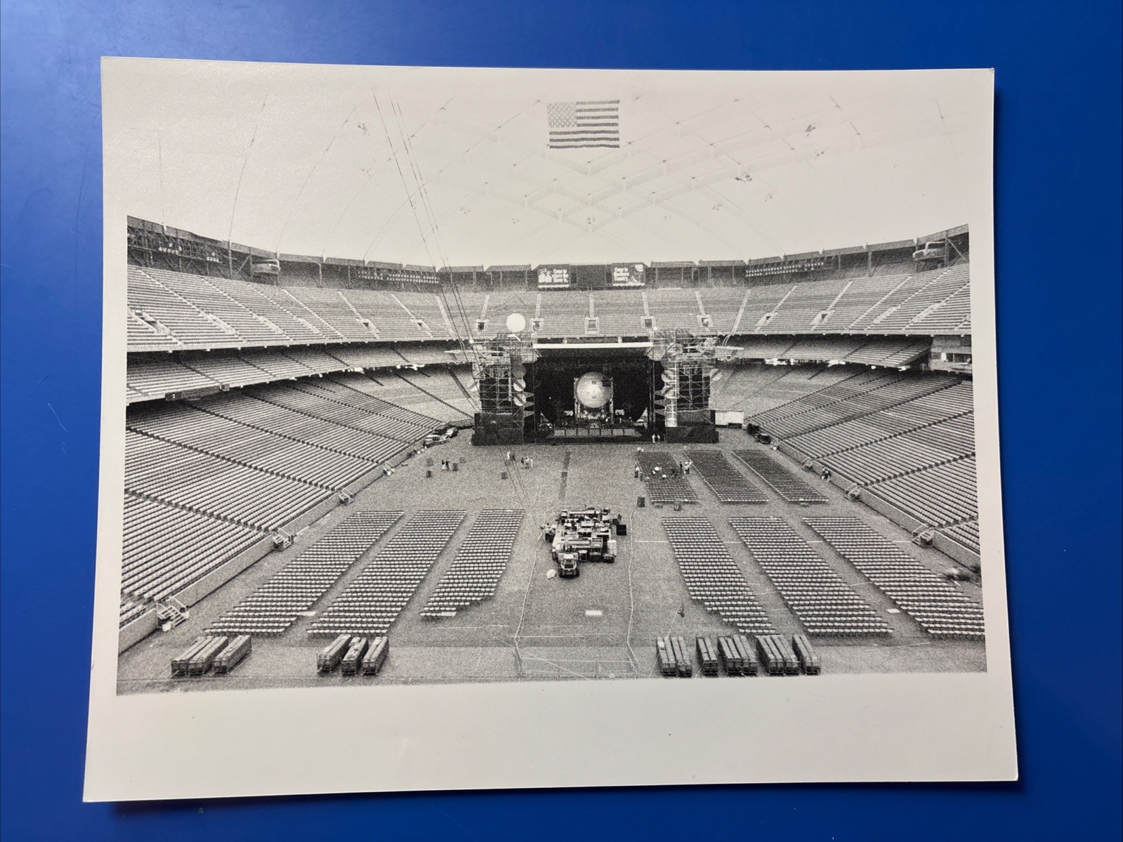 Pink Floyd Concert Stage Setup Pontiac Silverdome Michigan 1987 Press Photo 8x10