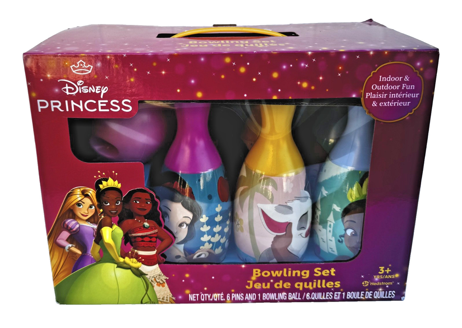 Disney Princess Bowling Set 6 pins 1 ball Indoor & Outdoor Fun - New In Box