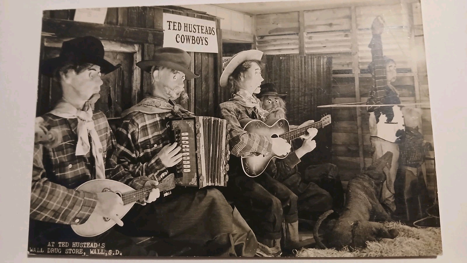 Vintage RPPC 1950s TED HUSTEADS COWBOYS, Drug Store Wall SD Vintage RPPC 1950s TED HUSTEADS COWBOYS, Drug Store Wall SD