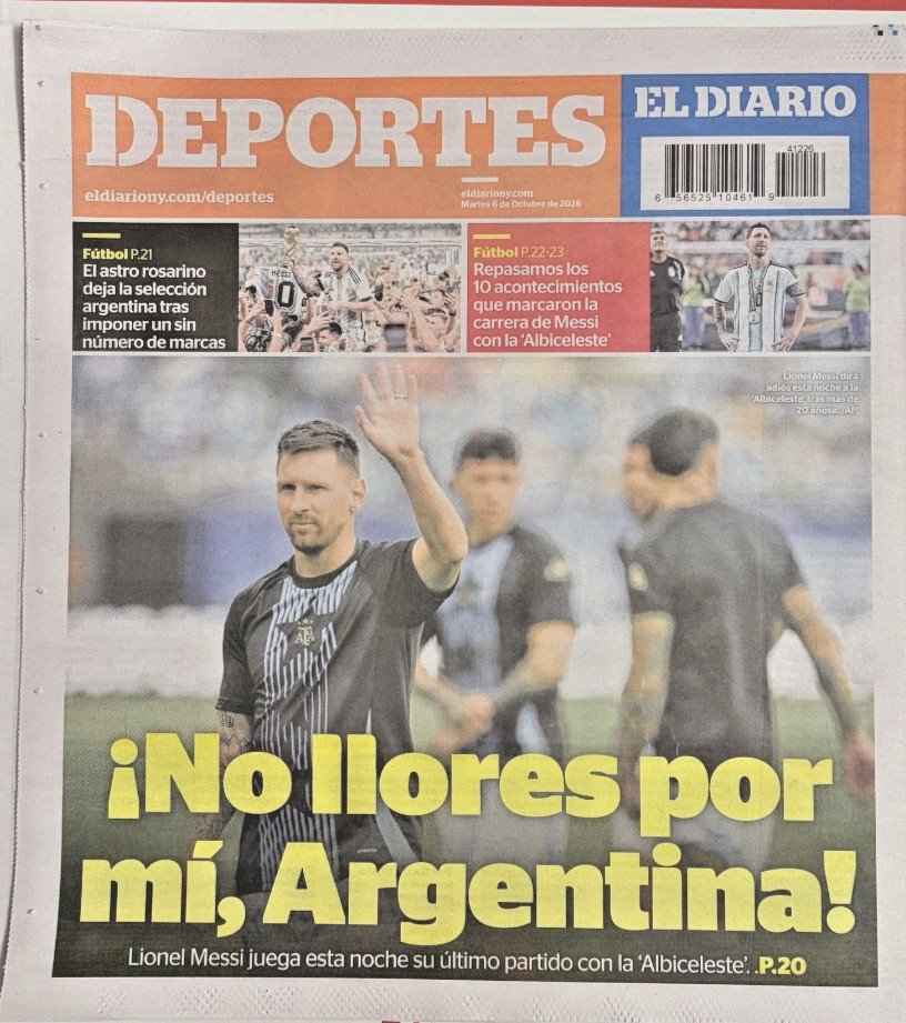 Lionel Messi Last Game With Argentina National Team El Diario NY  10/6/2026