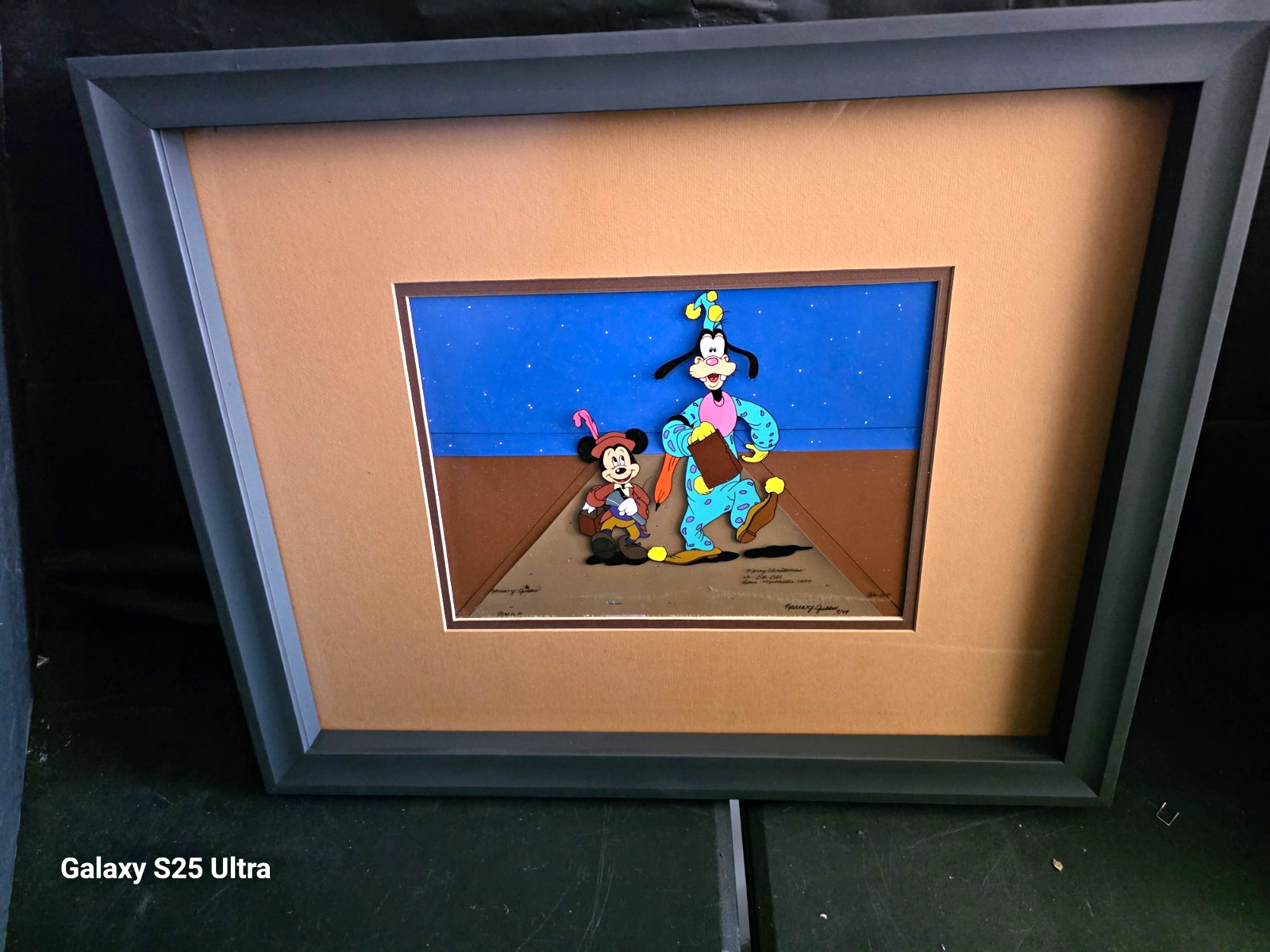 Vintage Disney Animation Cel 1979 / Signed Karen F Gibbs / Mickey Mouse Goofy Vintage Disney Animation Cel 1979 / Signed Karen F Gibbs / Mickey Mouse Goofy