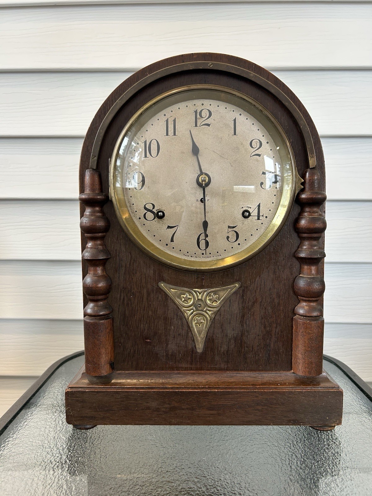 Seth Thomas Arched Top Mantel Clock Sonora 4 Bell Chime