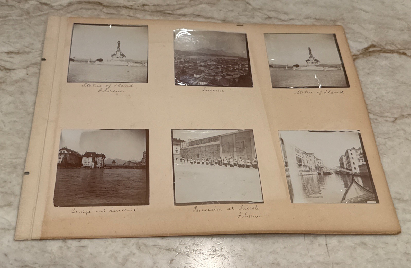 LOT (8) Antique c 1880 Italy Lucerne Florence Fiesole Sorento Rome Albumen Photo