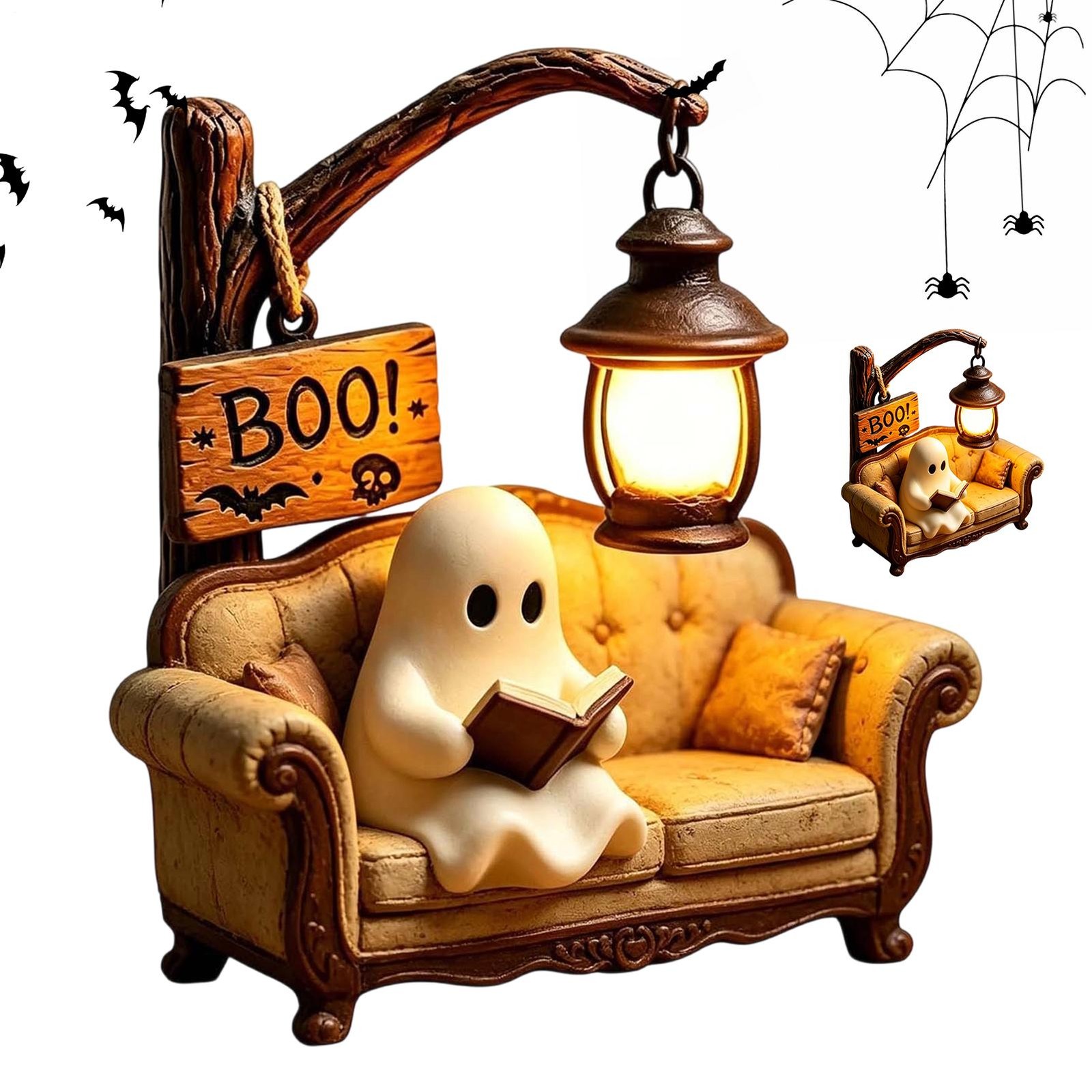 Halloween Ghost Reading Light Decorative Table LED Lamp 3D Aesthetic Lantern