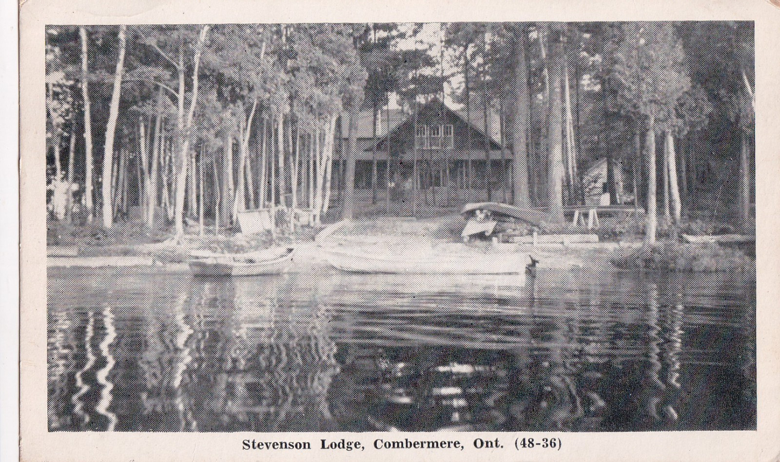 Postcard Black & White Stevenson Lodge Combermere Ontario Canada Stamped 1951 Postcard Black & White Stevenson Lodge Combermere Ontario Canada Stamped 1951