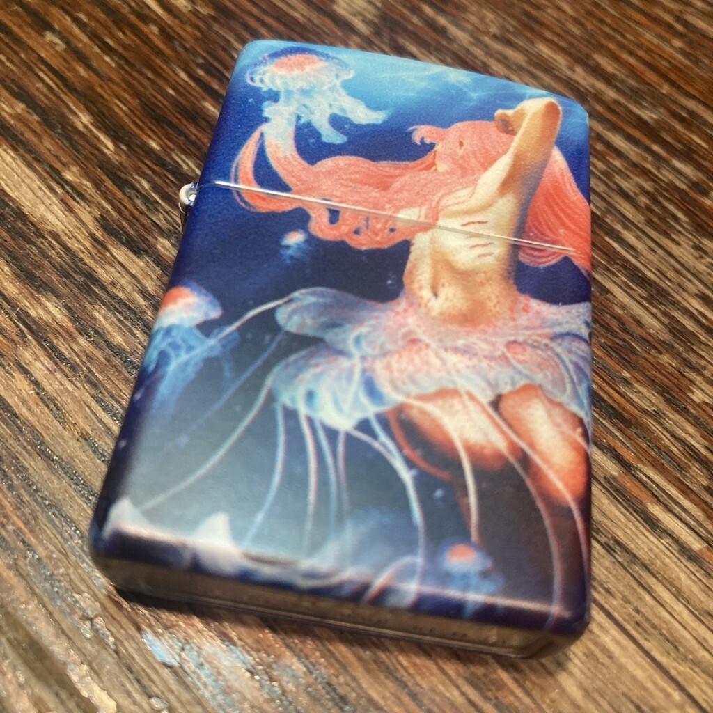 Zippo 2022 COTY JELLYFISH MERMAID 540 Wrap Jessica Prando Lighter + FLINT PACK