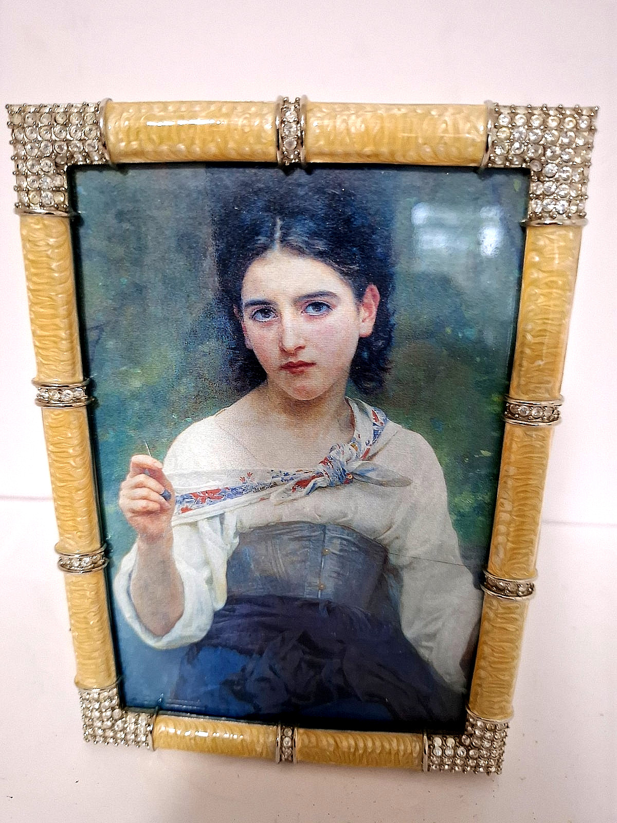 BEAUTIFUL JAY STRONGWATER GOLD ENAMELED/ RHINESTONES PICTURE FRAME BEAUTIFUL JAY STRONGWATER GOLD ENAMELED/ RHINESTONES PICTURE FRAME