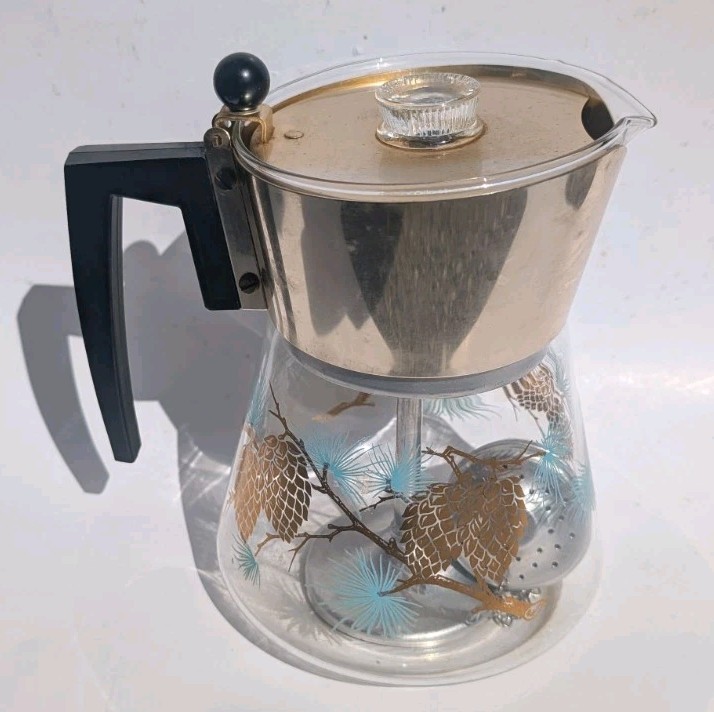 Vtg MCM David Douglas Flameproof Glass Coffee/Tea Percolator Carafe Pot - 8cups