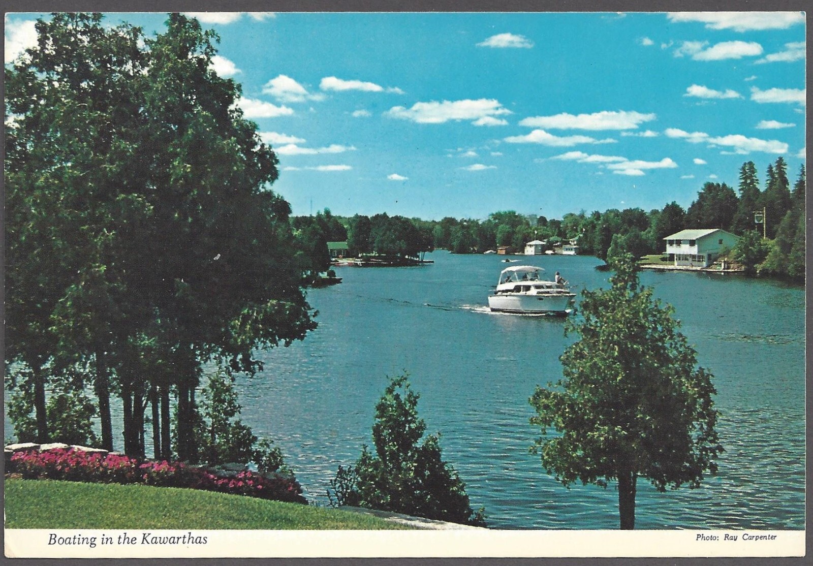 BOATING IN THE KAWARTHAS Postcard Fenelon River Trent System Ontario Canada