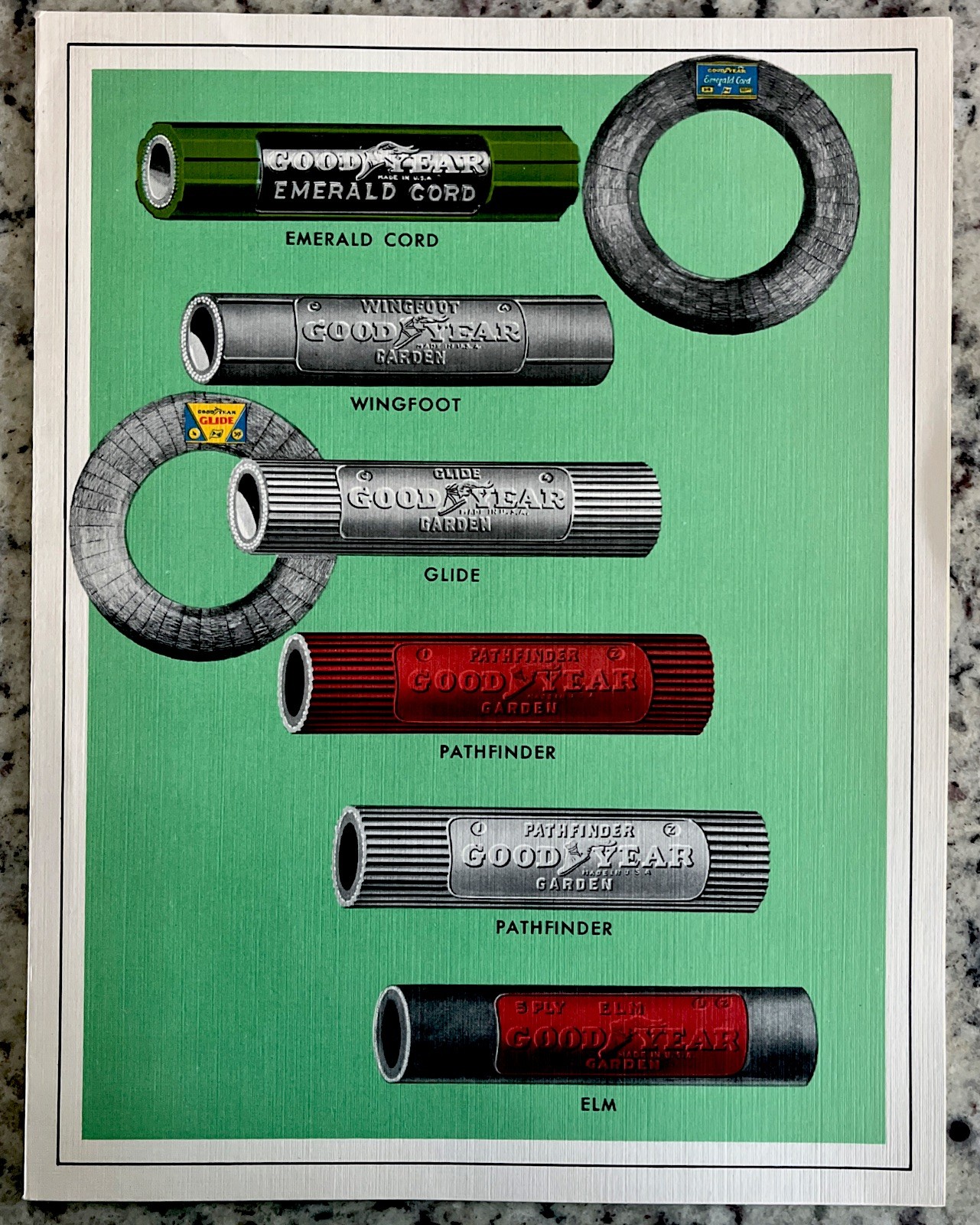 Original Vintage 1930s Goodyear Wingfoot Poster Lawn & Garden Hose Brochure Original Vintage 1930s Goodyear Wingfoot Poster Lawn & Garden Hose Brochure