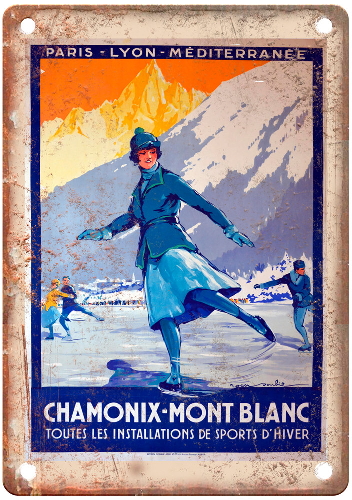Vintage Chamonix Vintage Travel Poster Retro Look Sign T1053