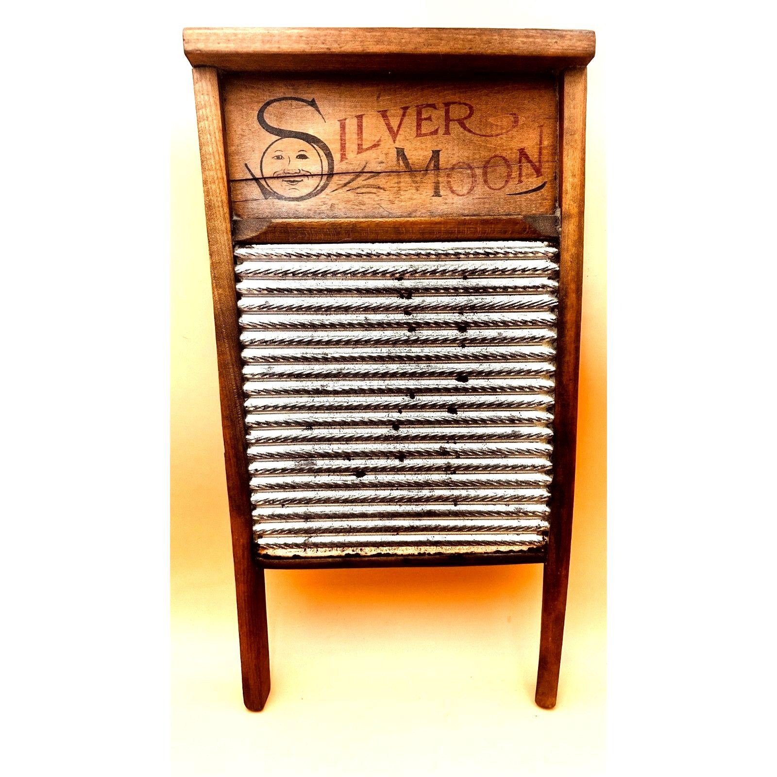 Silver Moon National Washboard No. 3 1920s Rare-MAN on The Moon Silver Moon National Washboard No. 3 1920s Rare-MAN on The Moon