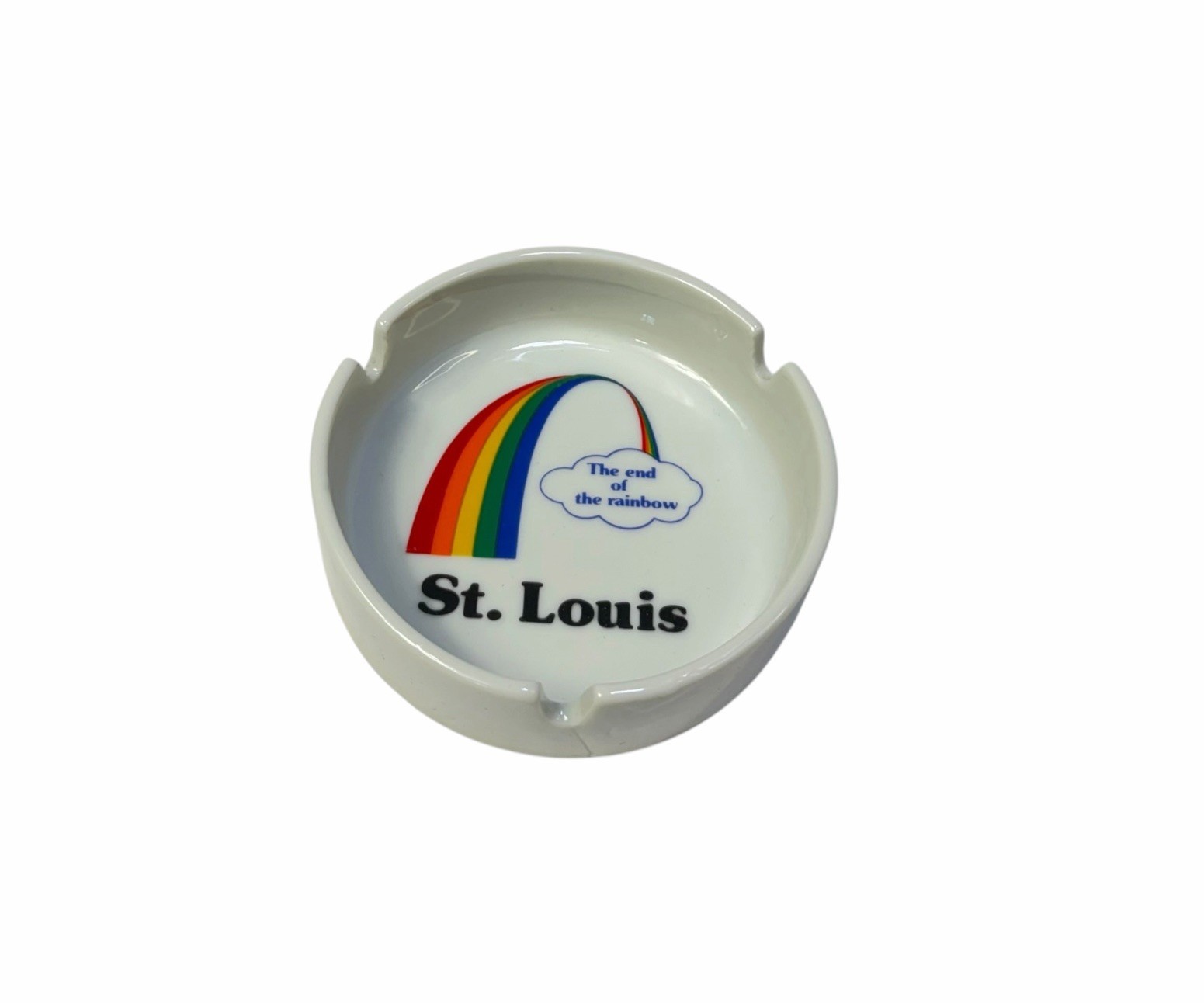 Vintage St Louis Ashtray The End Of The Rainbow 4” Excellent Condition Ceramic