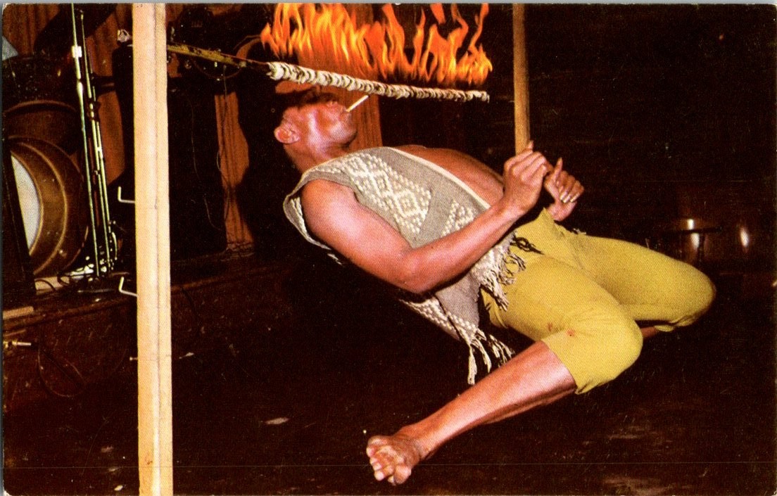 Vintage Barbados Limbo Dancer Postcard by Wayfarer Bookstore