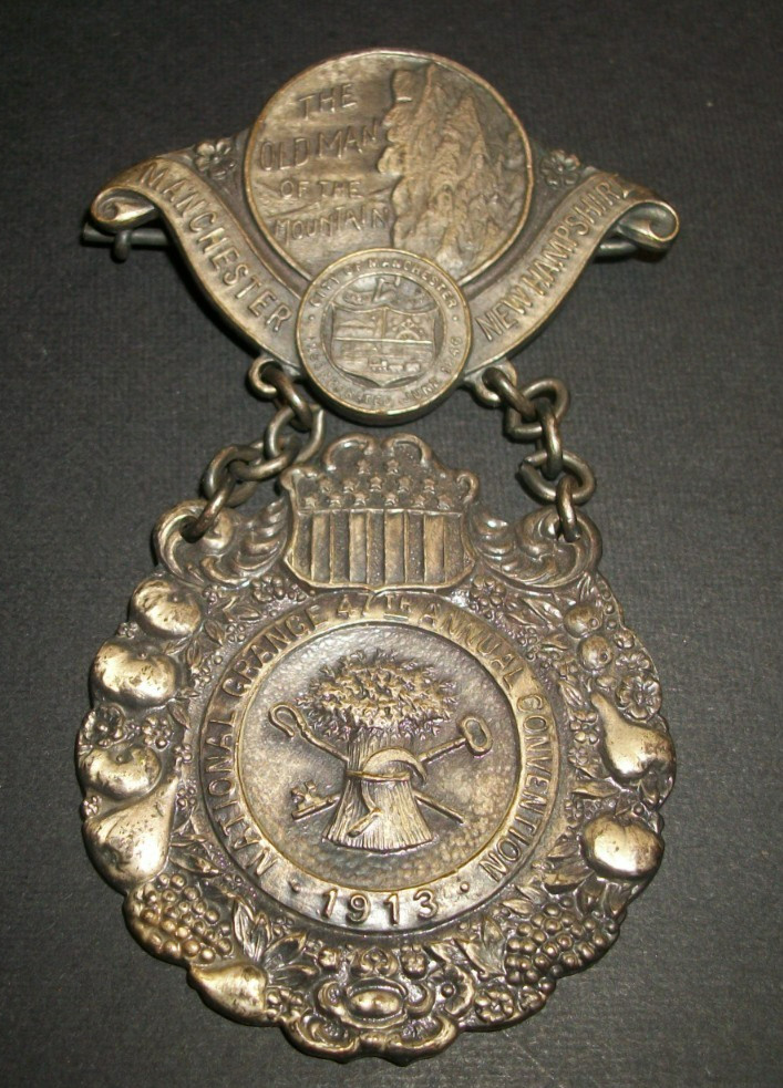 Antique Manchester New Hampshire 1913 National Grange Convention Medal