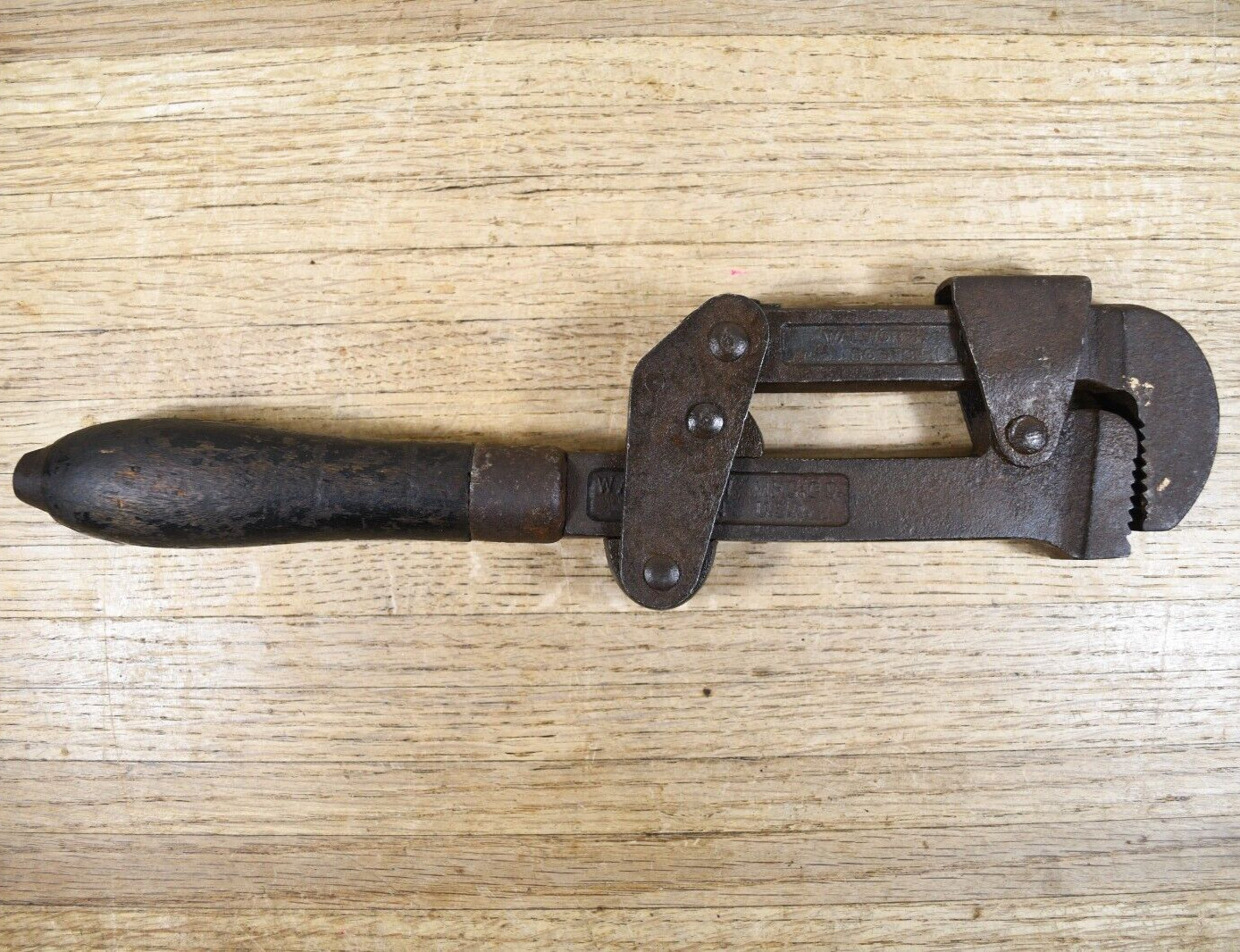 Vtg Antique 1892-1911 WALWORTH MFG Pipe Wrench RARE Design Quick Adjusting USA