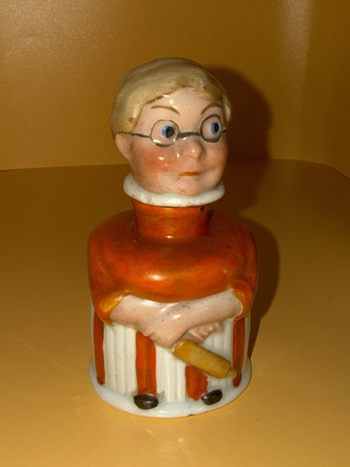 Antique Ma Rolling Pin Carter Figural Inx Ink Well Bottle Porcelain Germany 1914 Antique Ma Rolling Pin Carter Figural Inx Ink Well Bottle Porcelain Germany 1914