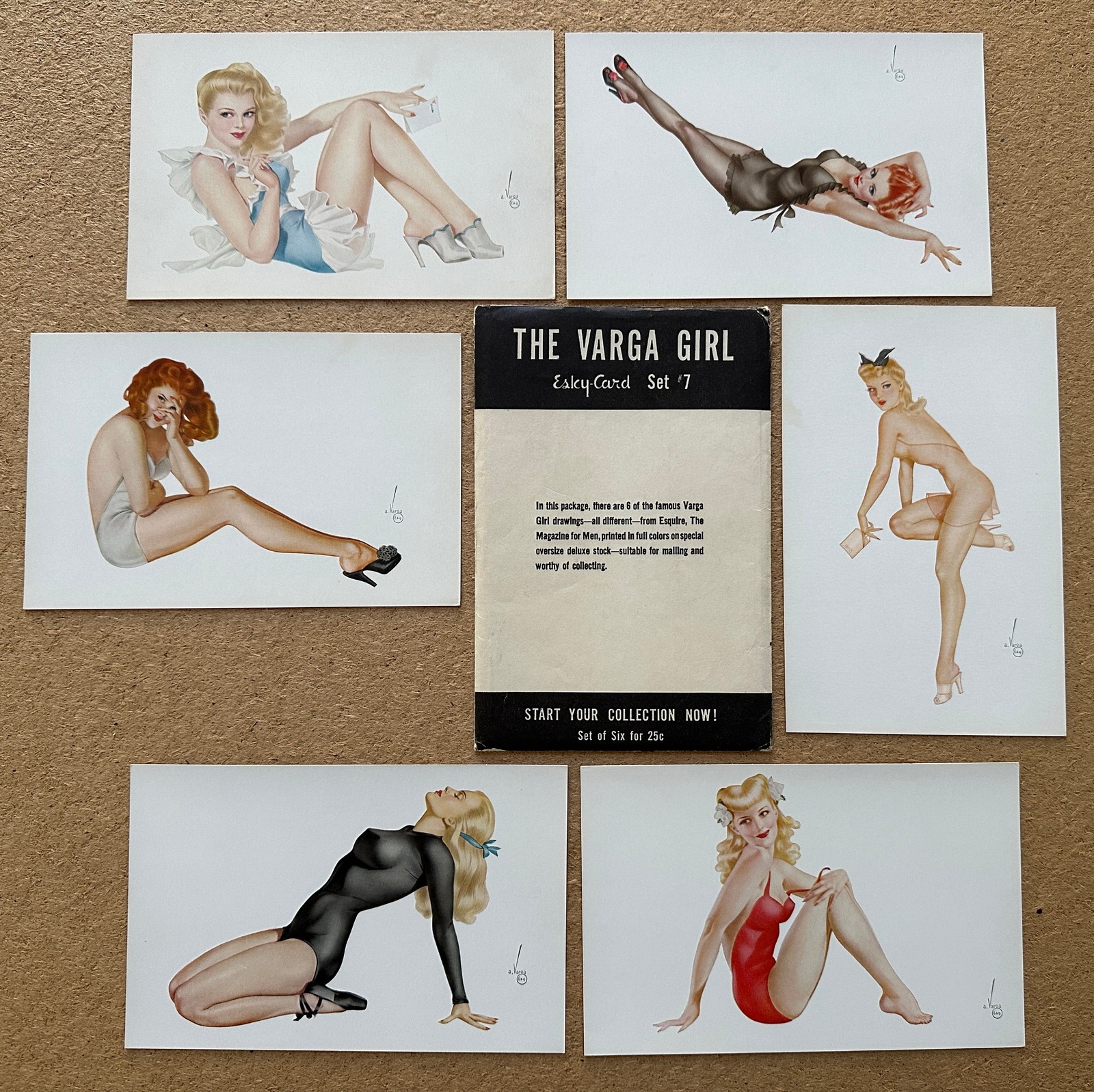 SCARCE The VARGA GIRL Esky-Card Set #7 - 6 Sexy PIN-UP 4.5\