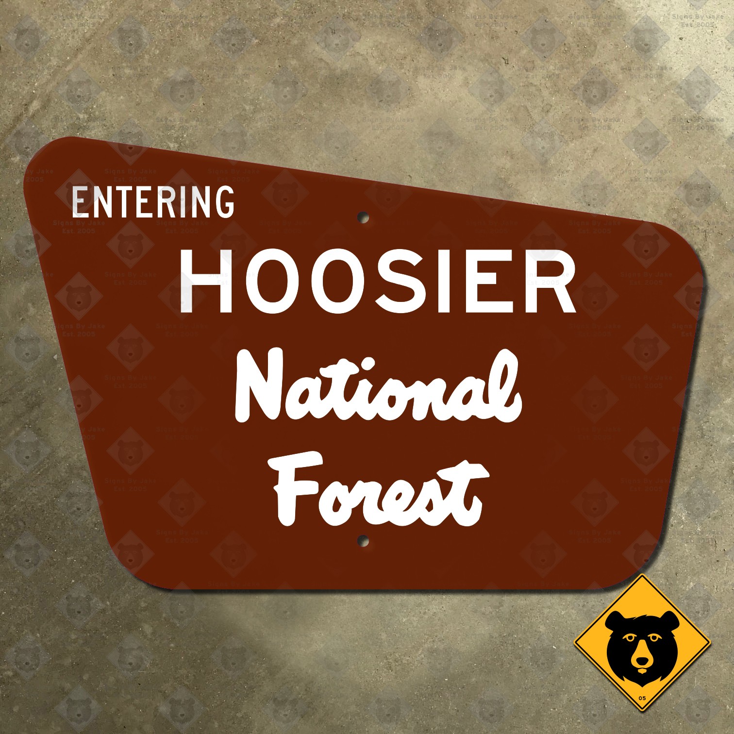 USFS Entering Hoosier National Forest Indiana boundary highway sign 21x14