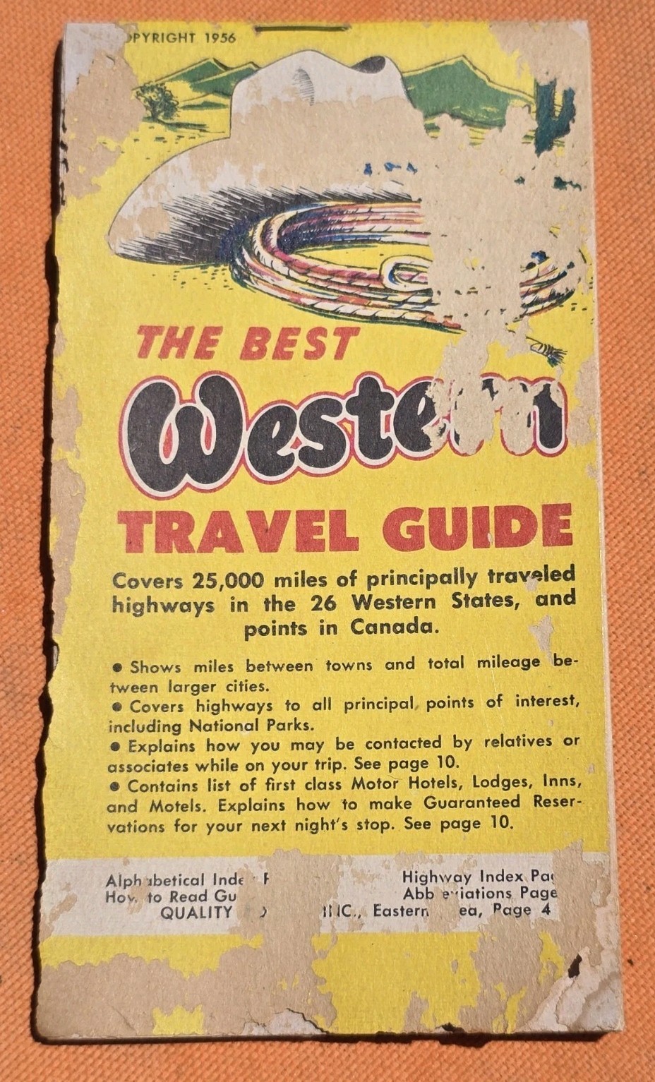 Vintage BEST WESTERN 1956 Travel Guide 91 Pages
