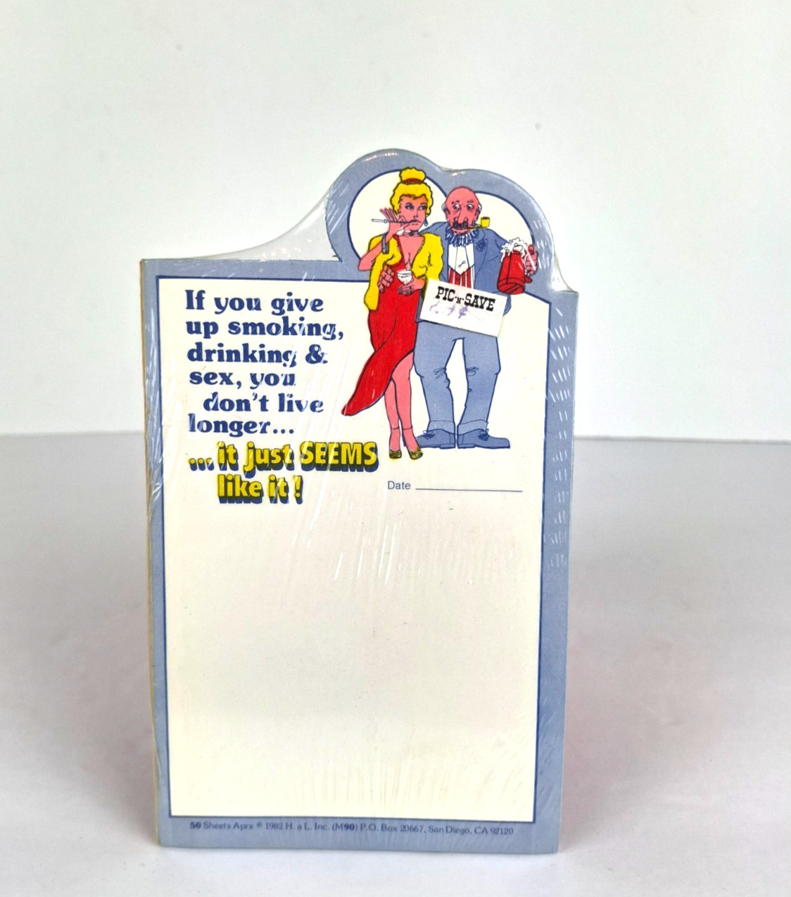 Vintage NIP 1982 Adult Humor Smoking Drinking Sex Themed Notepad 50 sheets Vintage NIP 1982 Adult Humor Smoking Drinking Sex Themed Notepad 50 sheets