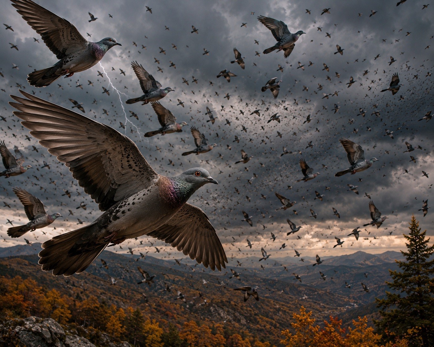 PT170 Extinct Bird Passenger Pigeons 8by10 Wildlife Photograph