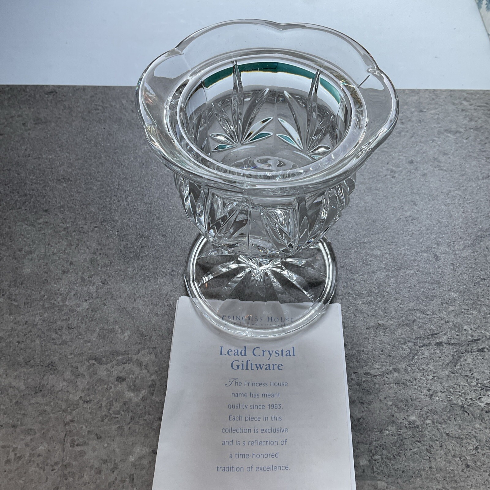 Princess House Lead Crystal Pillar Candleholder #859