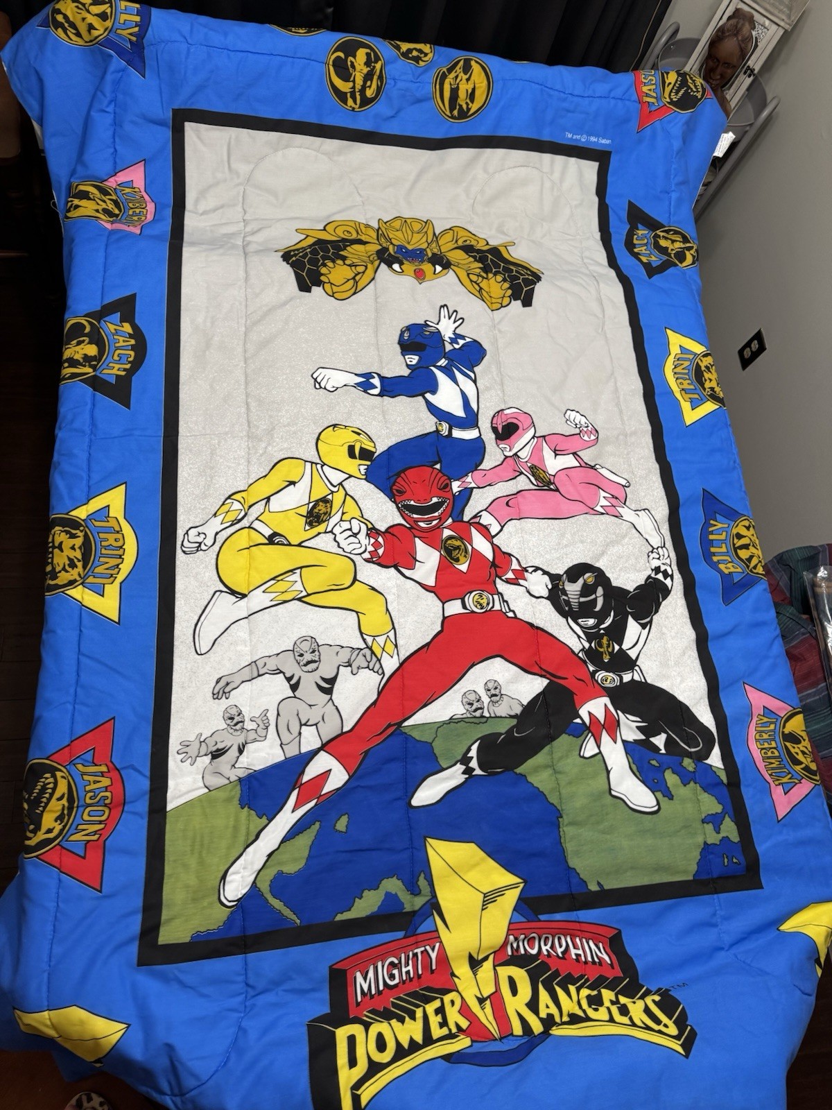Vintage Mighty Morphin Power Rangers Blanket Twin Sz Comforter 1994 Saban Ent Vintage Mighty Morphin Power Rangers Blanket Twin Sz Comforter 1994 Saban Ent