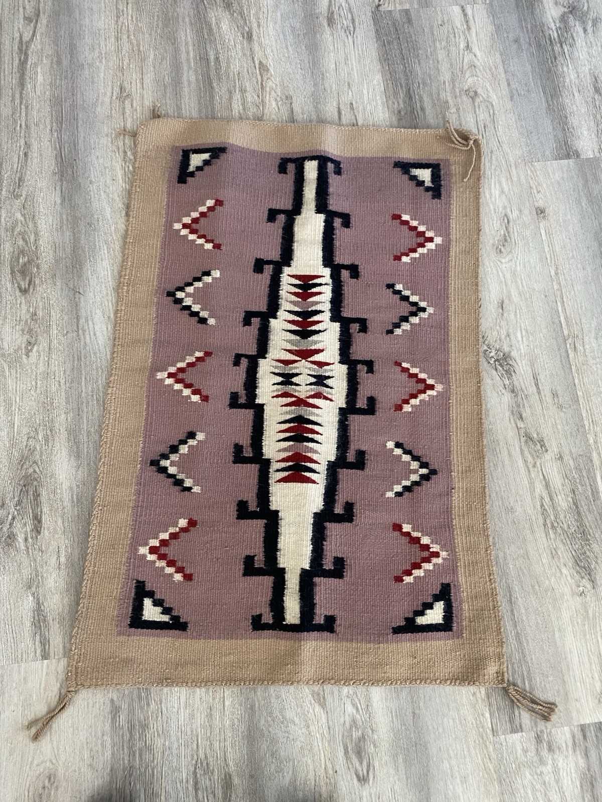 Authentic Handwoven Navajo Wool Rug Canyon de Chelly Arizona 35x22 Southwestern