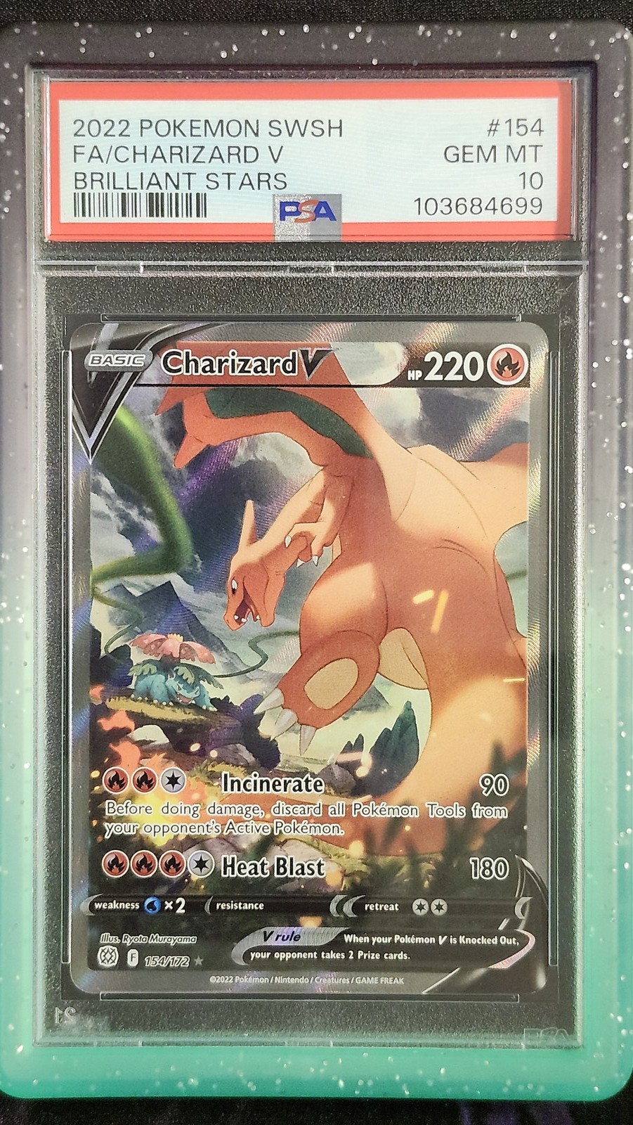 Pokemon PSA 10 Charizard V 154 Brillant Stars