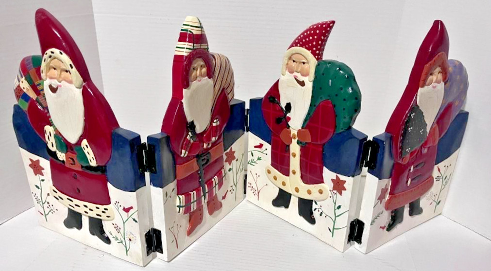 4 Wooden Folding Santa Claus 31.5” X 12.25” 4 Wooden Folding Santa Claus 31.5” X 12.25”