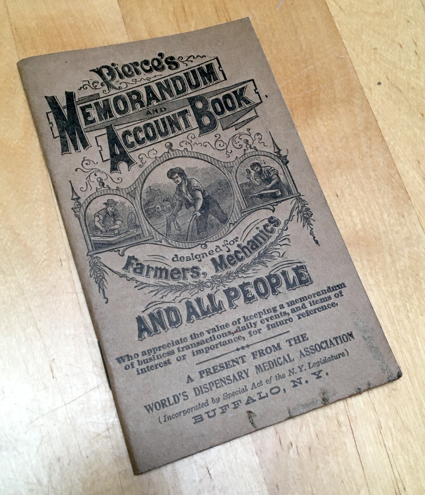 Vintage 1920s Pierce\'s Memorandum Account Book 1922-1923 Buffalo NY Collectible
