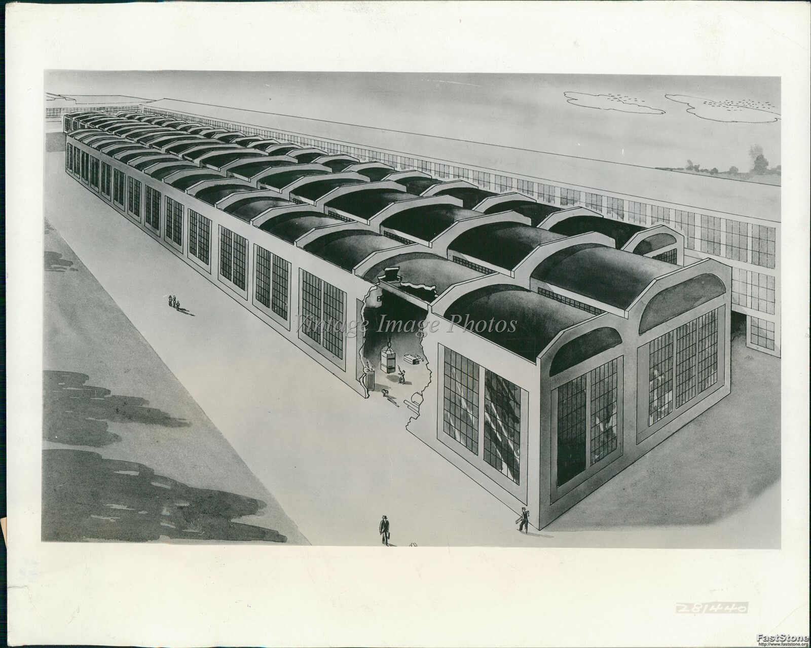 1942 Westinghouse Electric Egg Shell Concrete Bldg Plan Construction Photo 8x10
