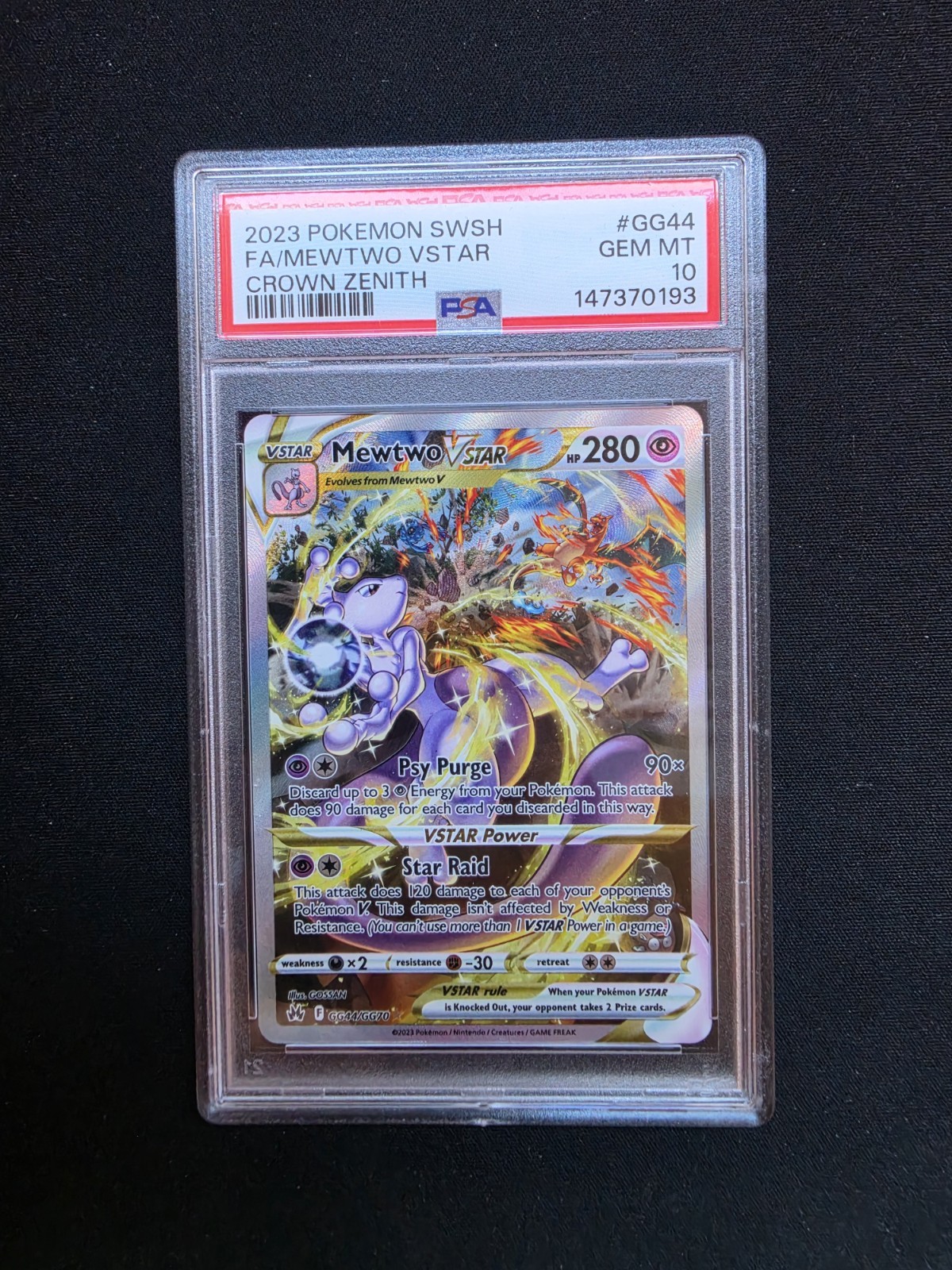 Pokémon Mewtwo VSTAR TCG Card GG44/GG70 Crown Zenith PSA 10 Gem Mint