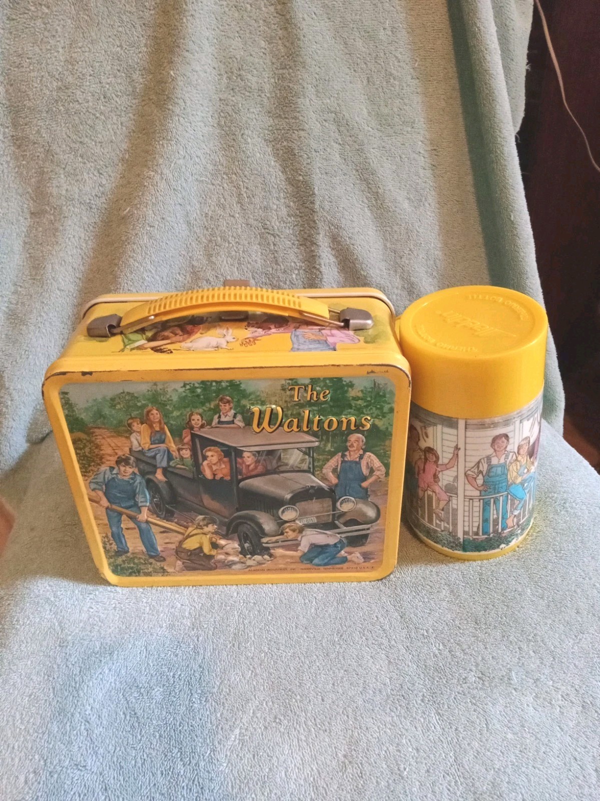 Vintage 1973 The Walton's Metal Lunchbox And Thermos VGC 