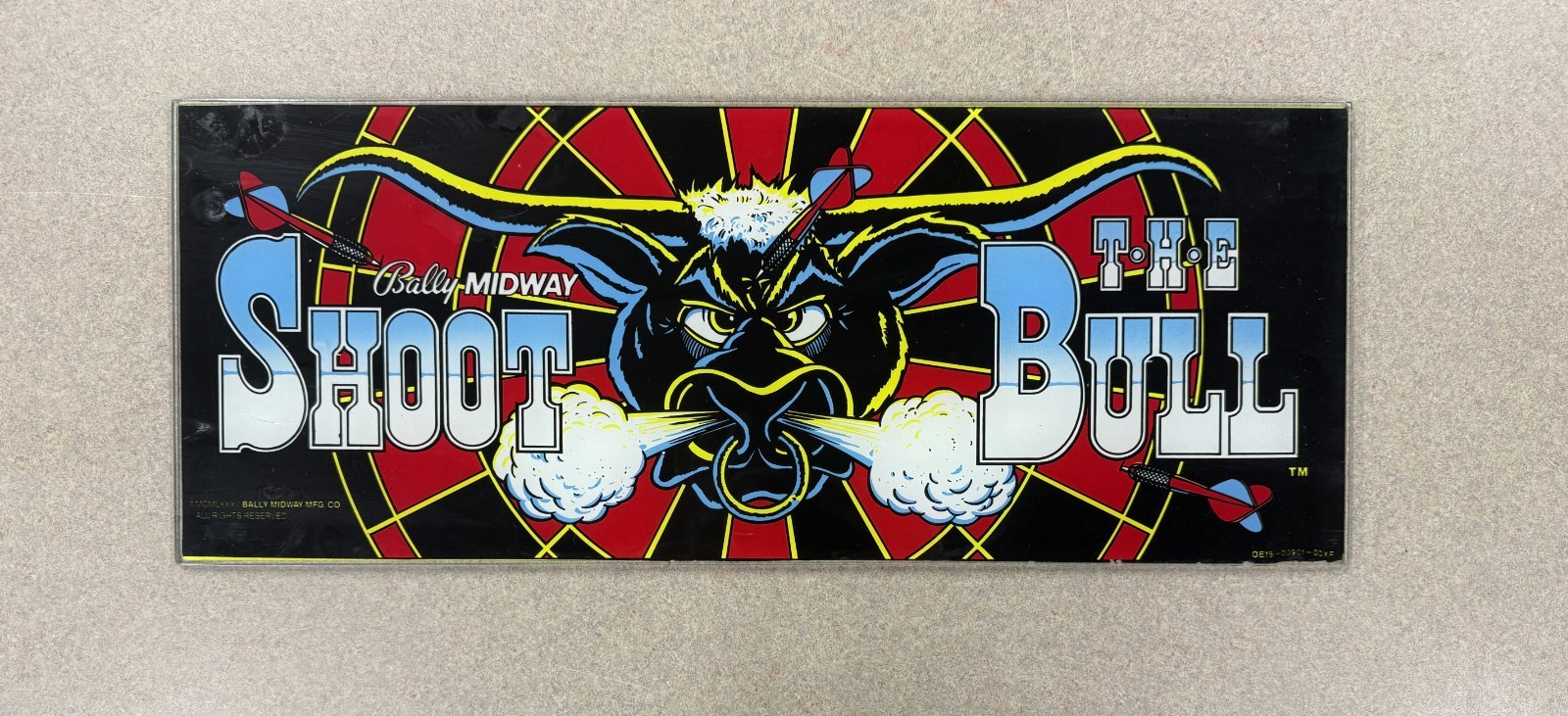 Shoot The Bull Arcade Marquee Bally Midway Original Not Reproduction Shoot The Bull Arcade Marquee Bally Midway Original Not Reproduction