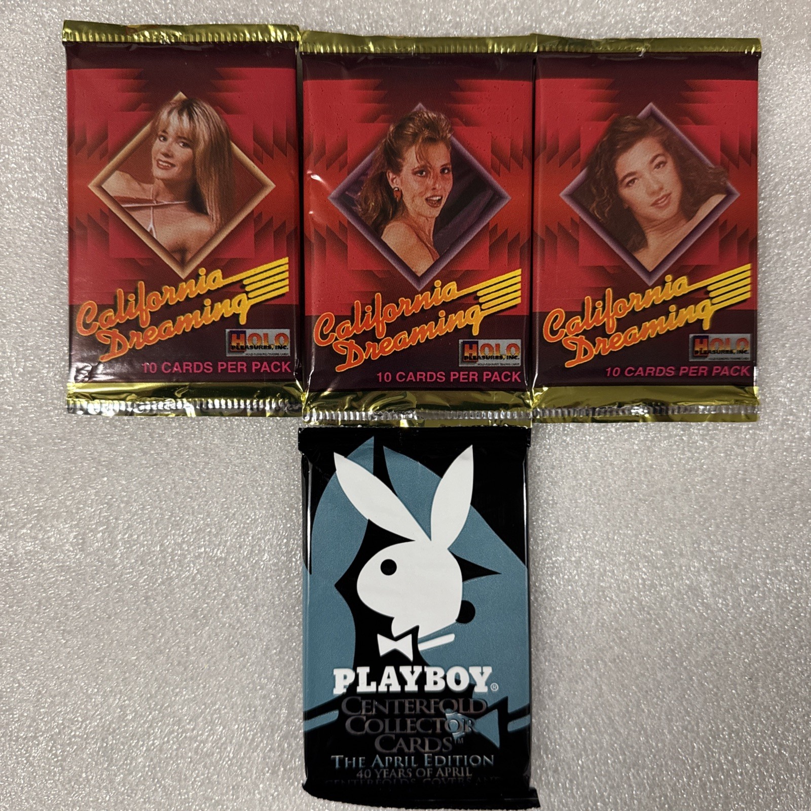 1-Playboy Centerfold Collector Cards + 3 California Dreaming. 4-sealed Pack Lot
